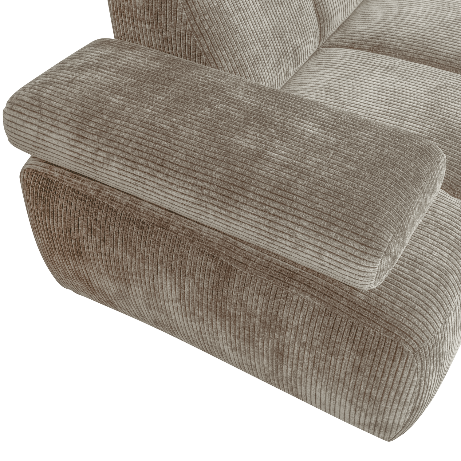 Mojo hoekbank rechts geweven ribstof donkerzand - Afbeelding 7