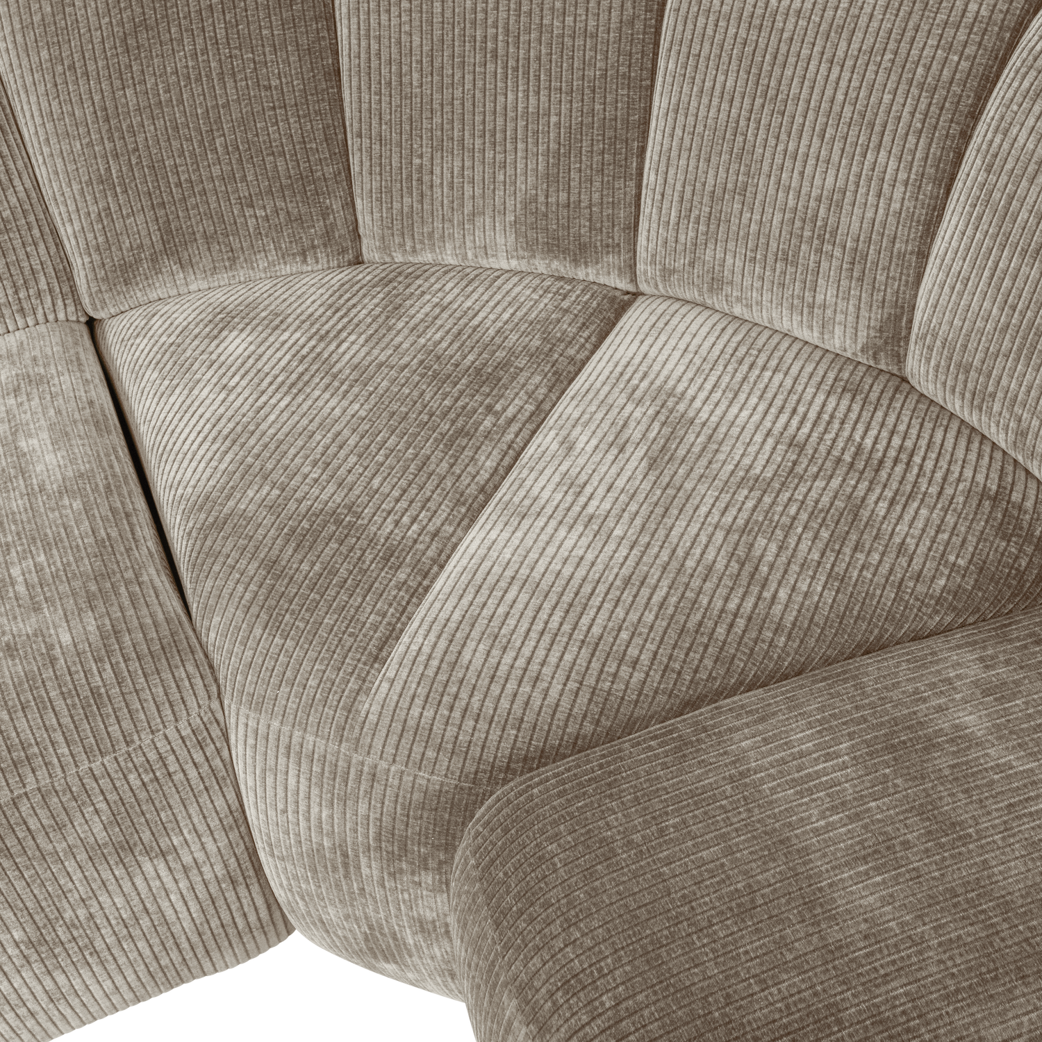 Mojo hoekbank rechts geweven ribstof donkerzand - Afbeelding 8