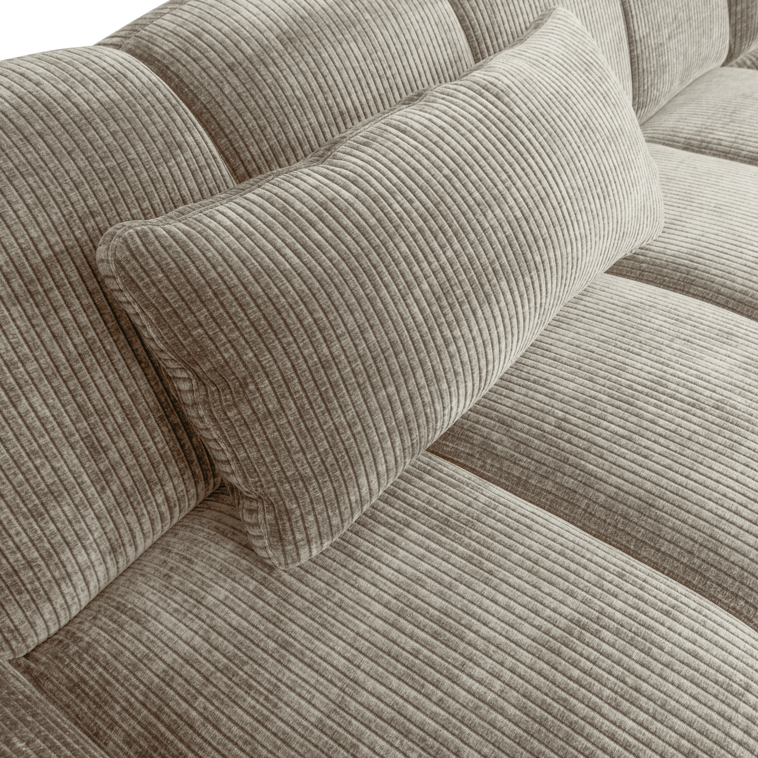 Mojo kussen geweven ribstof donkerzand - Afbeelding 2