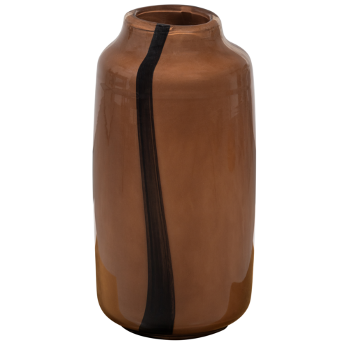 Selena vaas glas met streep bruin - Afbeelding 4