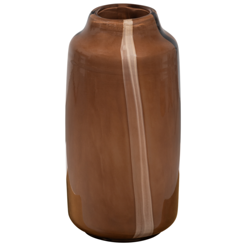 Selena vaas glas met streep bruin - Afbeelding 5