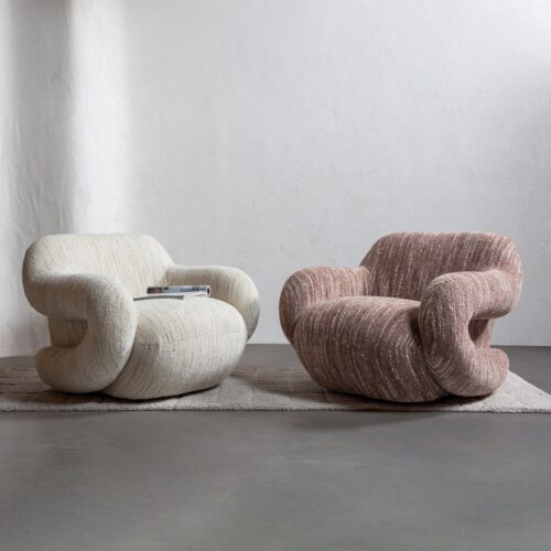 Draaifauteuil Folke Chenille - Oud Roze - Afbeelding 2