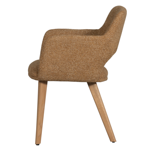 Eetkamerstoel Murat Naturel onderstel - Geel/Bruin - Afbeelding 4