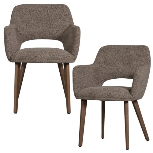 Eetkamerstoel Murat Bruin onderstel - Taupe/Bruin - Afbeelding 6