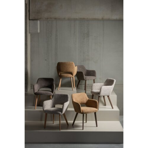 Eetkamerstoel Murat Bruin onderstel - Taupe/Bruin - Afbeelding 2