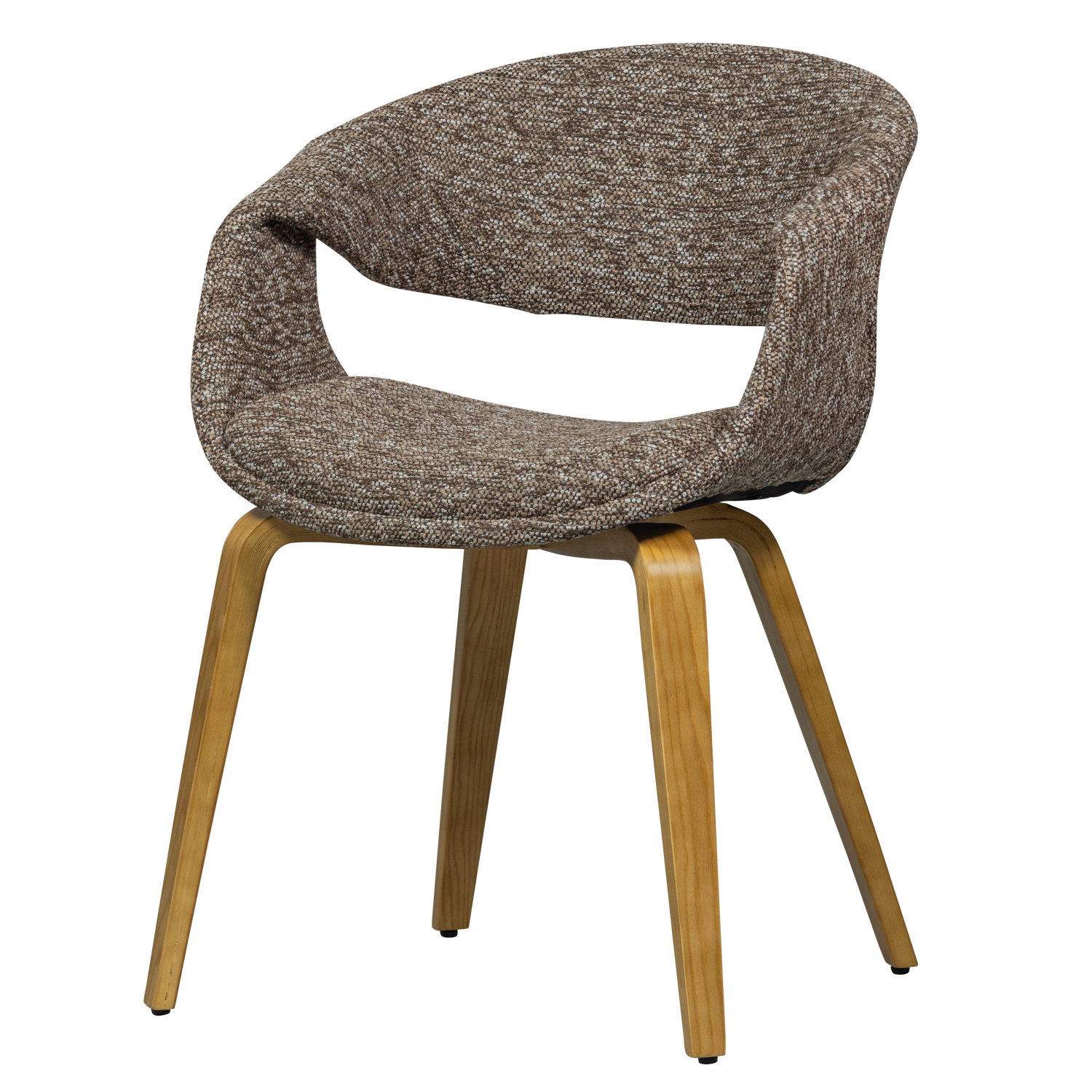 Eetkamerstoel Yossi Naturel houten onderstel - Bruin