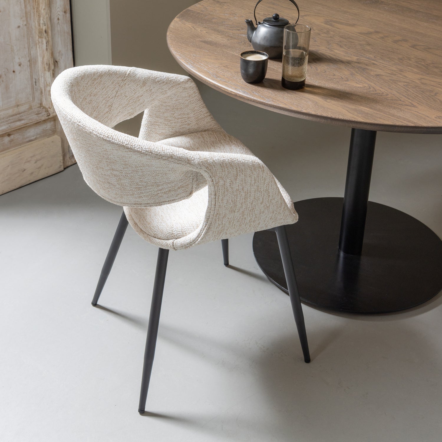 Eetkamerstoel Yossi Zwart onderstel - Naturel - Afbeelding 2