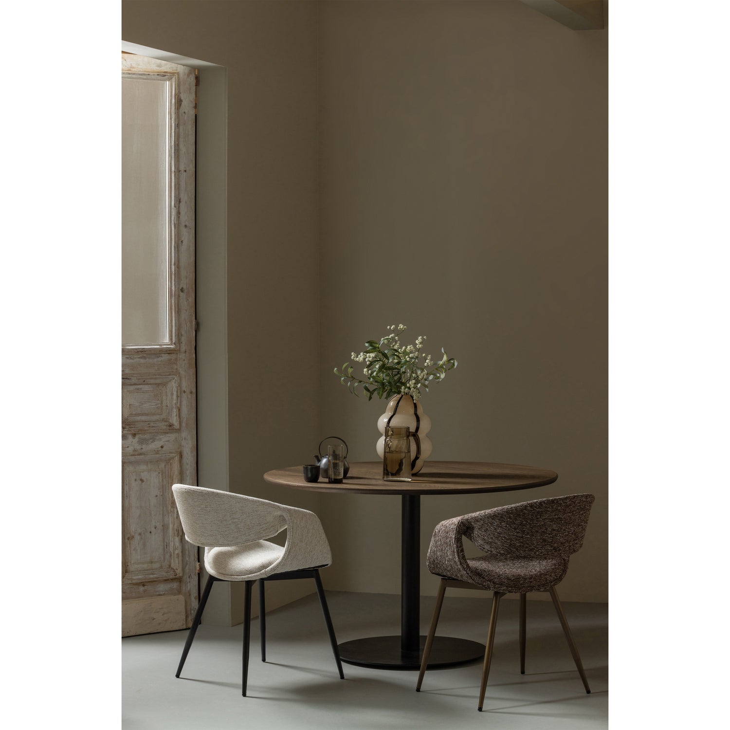 Eetkamerstoel Yossi Koperkleurig onderstel  - Bruin - Afbeelding 2