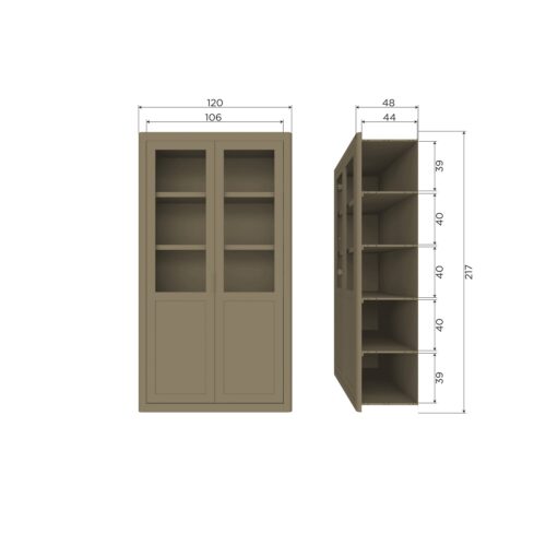 Buffetkast Gunnar Grenenhout, 217 x 120cm, kleur Zwart - Afbeelding 8