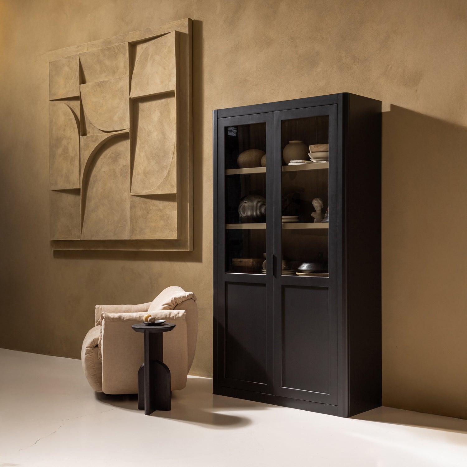 Draaifauteuil BAGGY Gewoven Chinille  - Zand - Afbeelding 3