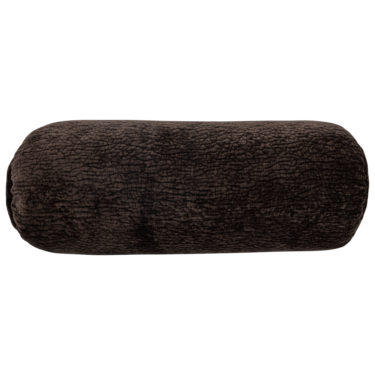 Baggy rolkussen 50xØ23cm 3d chenille donkerbruin - Afbeelding 4