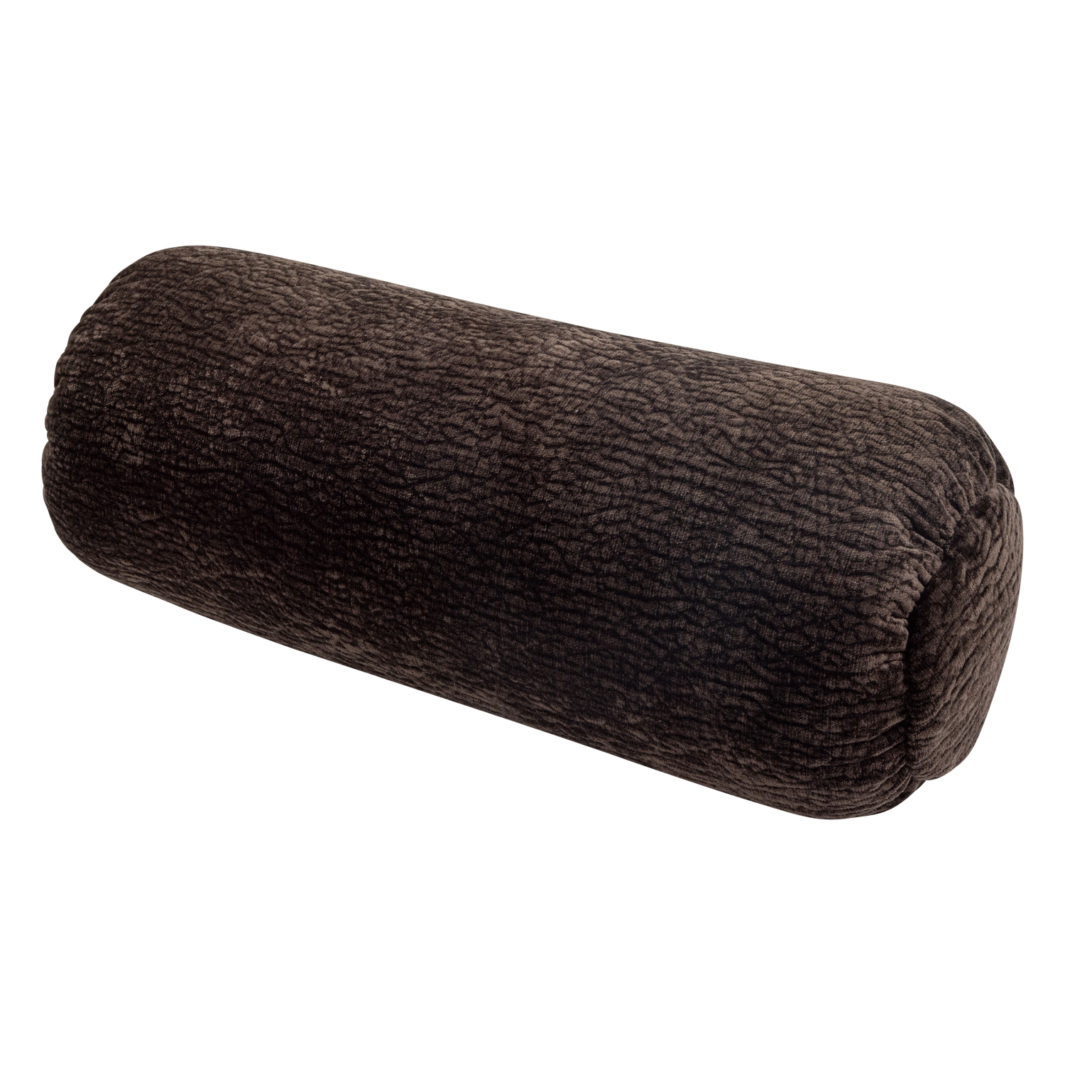 Baggy rolkussen 50xØ23cm 3d chenille donkerbruin