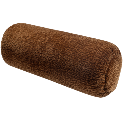 Baggy rolkussen 50xØ23cm 3d chenille middenbruin