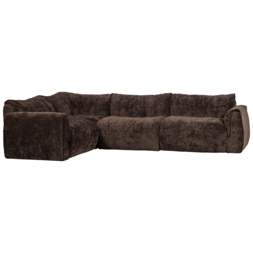Hoekbank Baggy 3D chenille - Donkerburin (links)