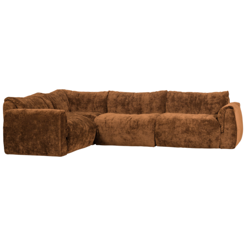 Hoekbank Baggy 3D chenille - Mddenbruin (links)