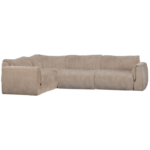 Hoekbank Baggy 3D chenille - Zand (links)
