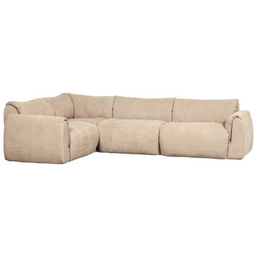 Hoekbank Baggy geweven chenille - Zand (links)
