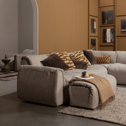 Hocker Baggy Geweven Stof Bruin - Afbeelding 2