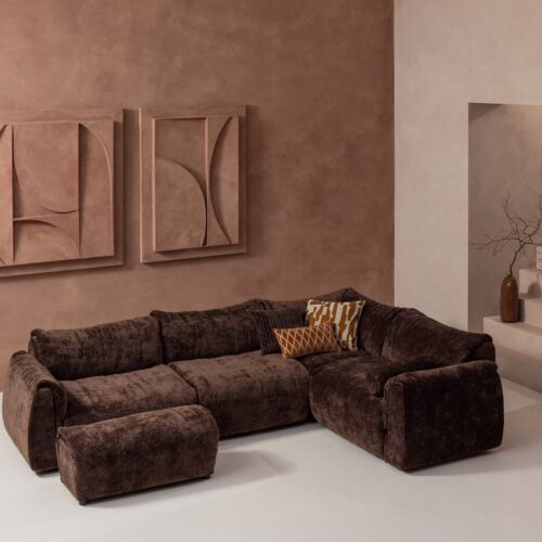 Hoekbank Baggy 3D chenille - Donkerburin (rechts) - Afbeelding 3