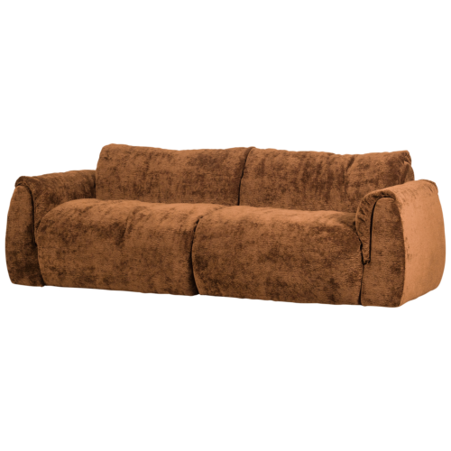 2-zits Bank Baggy 3D chenille - Middenbruin