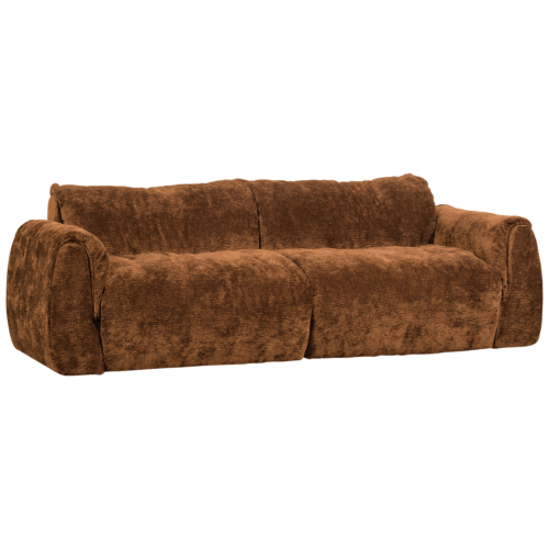 2-zits Bank Baggy 3D chenille - Middenbruin - Afbeelding 3