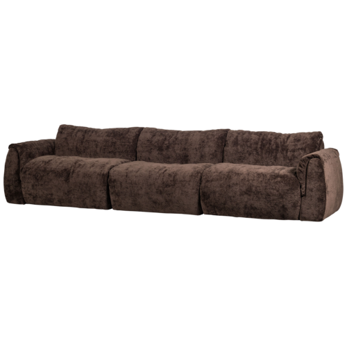3-zits Bank Baggy 3D Gweven chenille - Donkerbruin