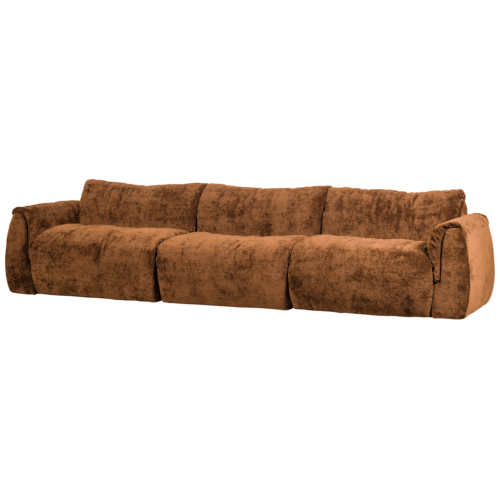 3-zits Bank Baggy 3D Gweven chenille - Middenbruin