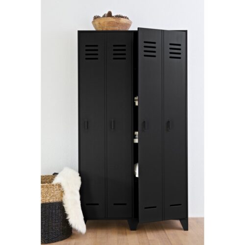 Lockerkast Stijn 2-deurs, kleur Zwart - Afbeelding 2