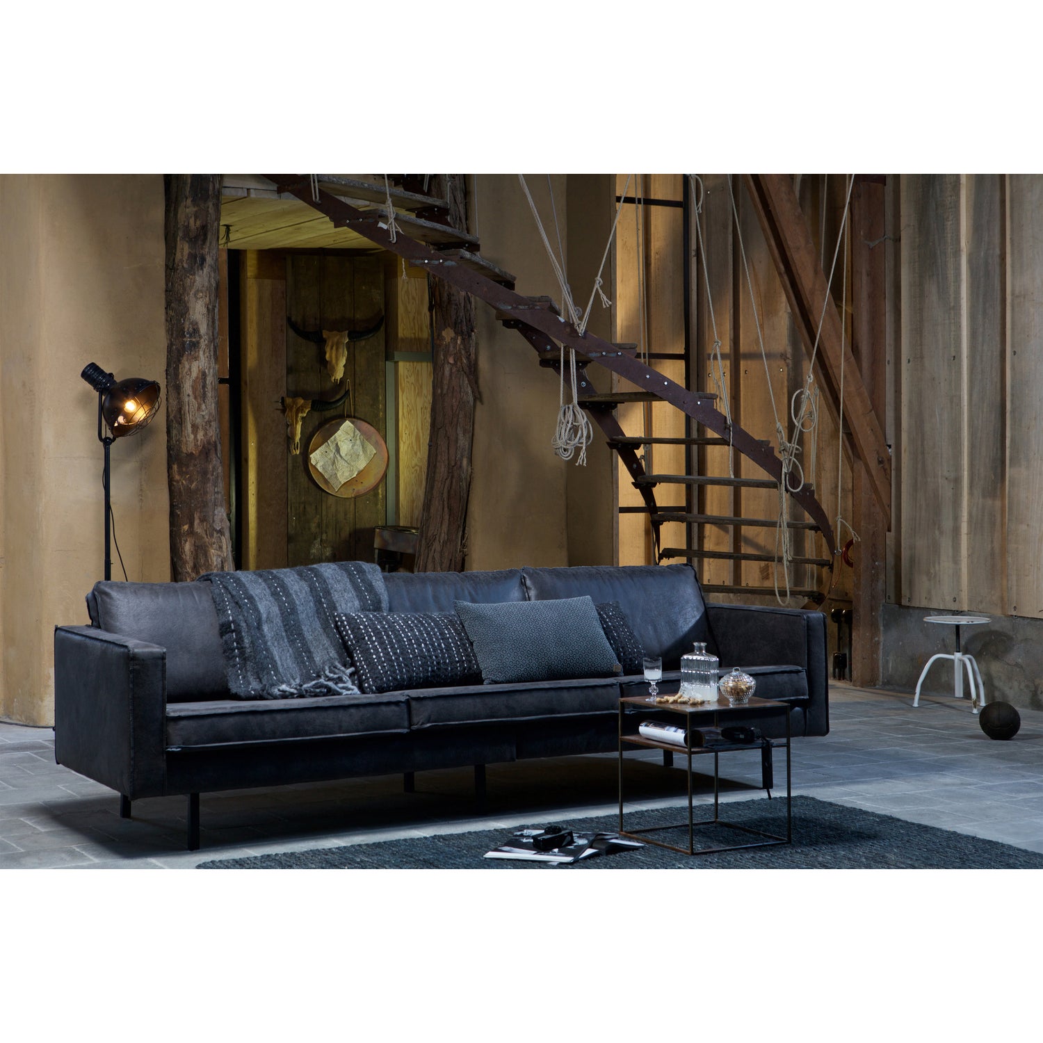 Rodeo bank 3-zits zwart - Afbeelding 2