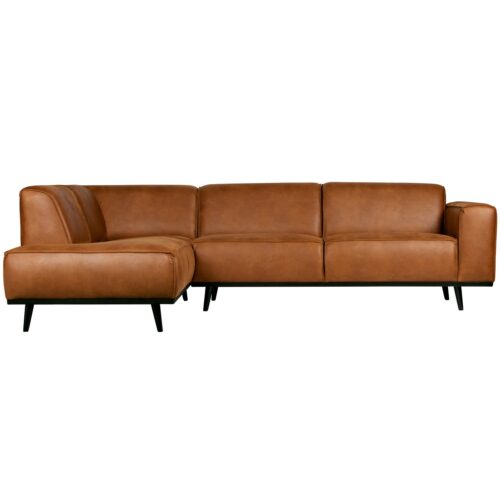 Statement hoekbank links lederlook cognac