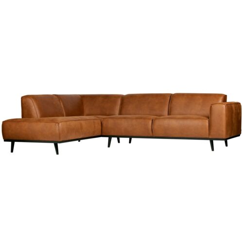 Statement hoekbank links lederlook cognac - Afbeelding 2