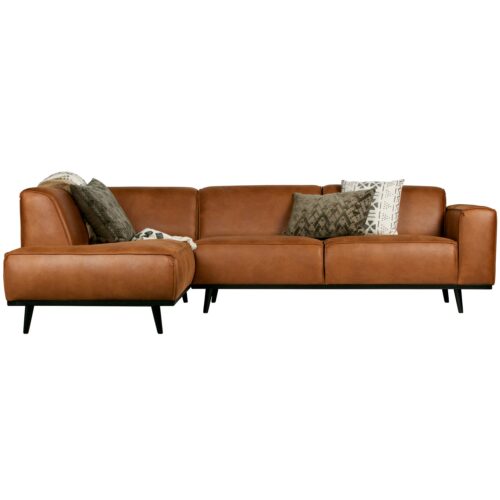 Statement hoekbank links lederlook cognac - Afbeelding 3