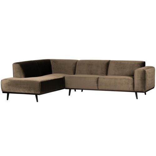 Statement hoekbank links fluweel taupe - Afbeelding 2