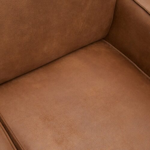 Statement hoekbank rechts lederlook cognac - Afbeelding 4