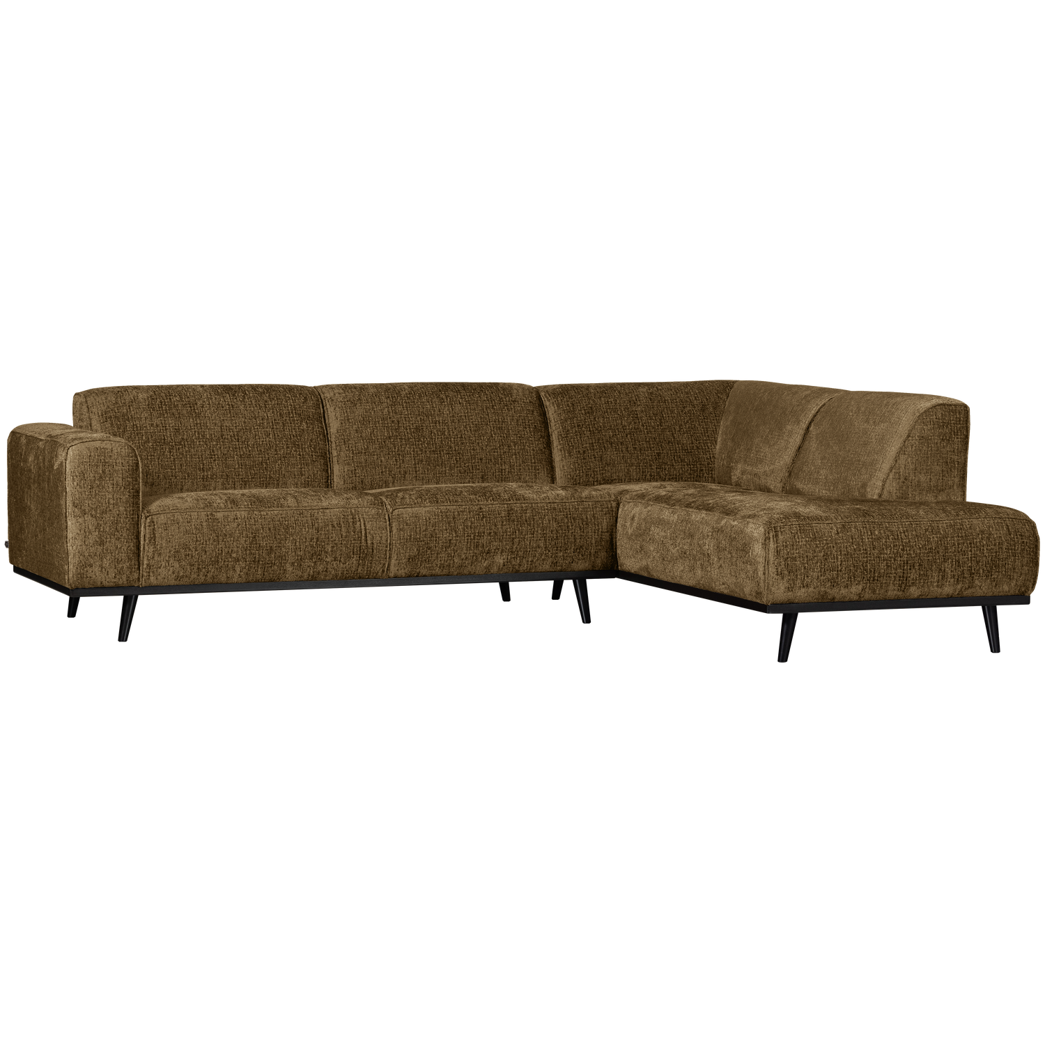 Statement hoekbank rechts structure velvet brass
