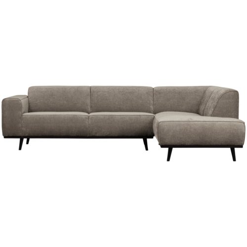 Statement hoekbank rechts platte brede rib clay