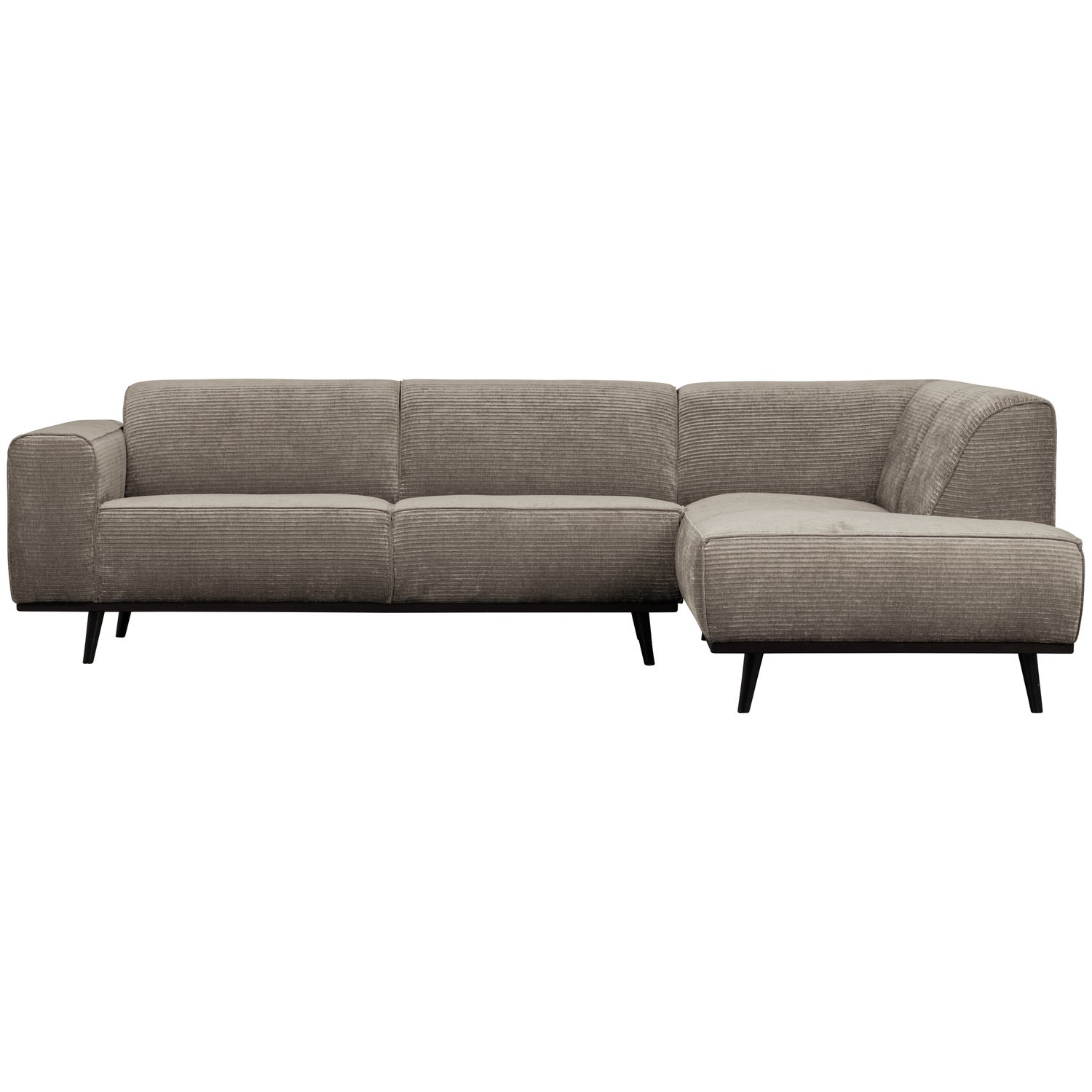 Statement hoekbank rechts platte brede rib clay