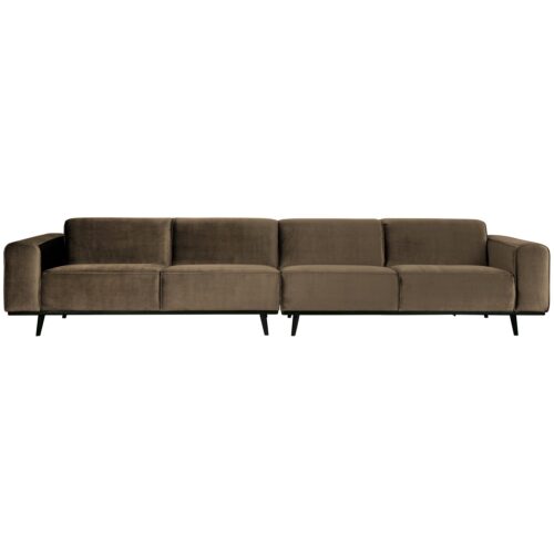 Statement xl 4-zits bank 372 cm fluweel taupe