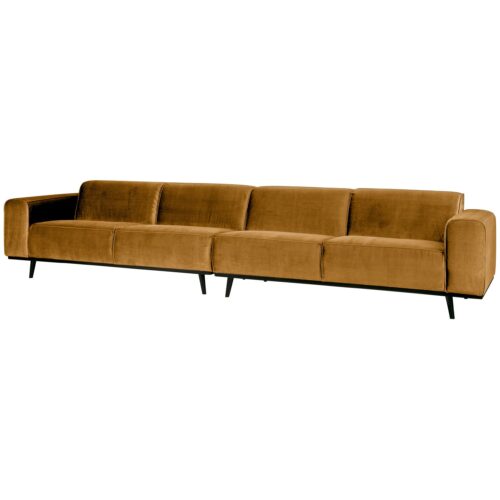 Statement xl 4-zits bank 372 cm fluweel honinggeel - Afbeelding 2