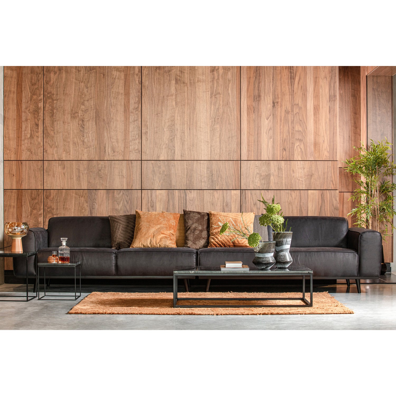 Statement xl 4-zits bank 372 cm suedine zwart - Afbeelding 2