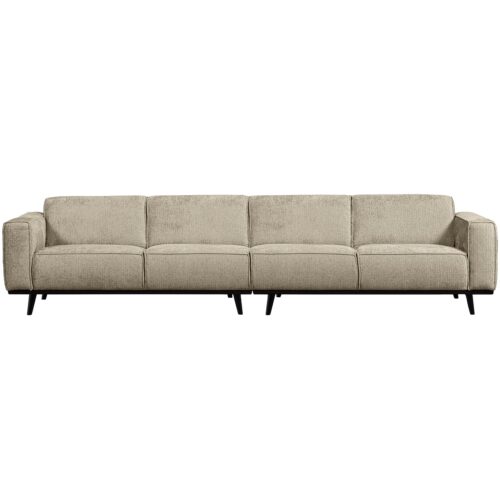 Statement xl 4-zits bank 372 cm structure velvet wheatfield