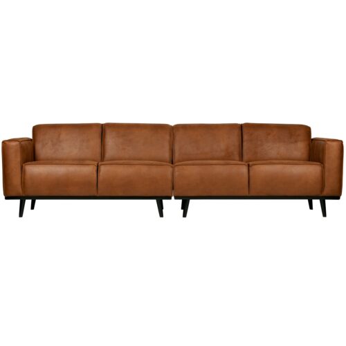 Statement 4-zits bank 280 cm lederlook cognac