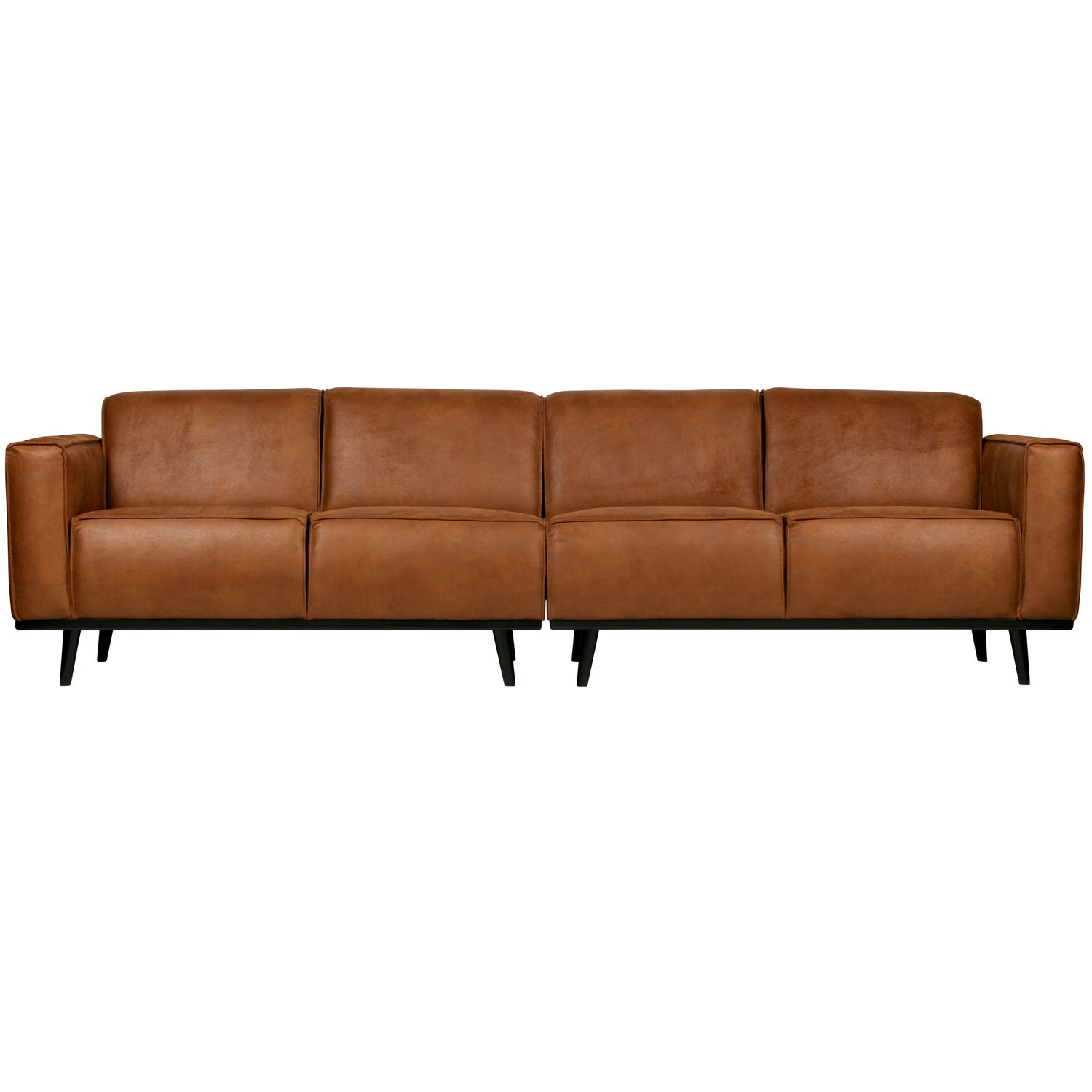 Statement 4-zits bank 280 cm lederlook cognac