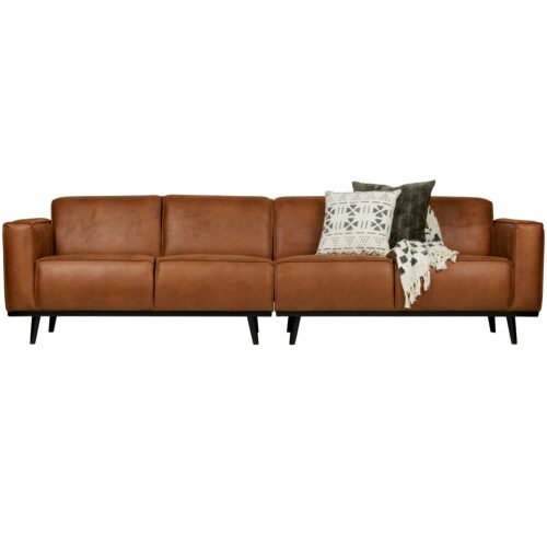 Statement 4-zits bank 280 cm lederlook cognac - Afbeelding 3