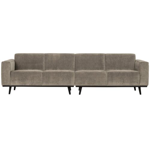 Statement 4-zits bank 280 cm platte brede rib clay