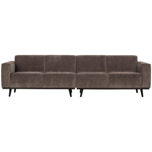 Statement 4-zits bank 280 cm platte brede rib taupe