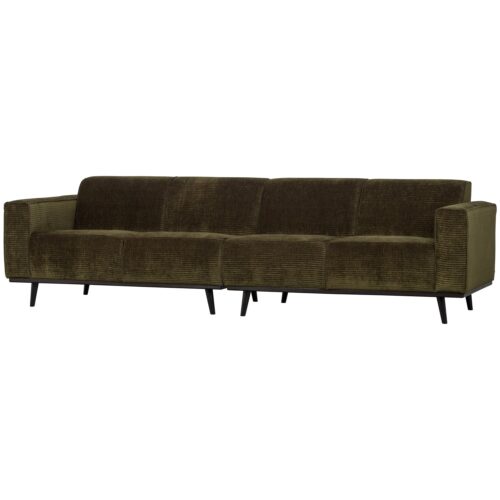 Statement 4-zits bank 280 cm platte brede rib warm groen - Afbeelding 2
