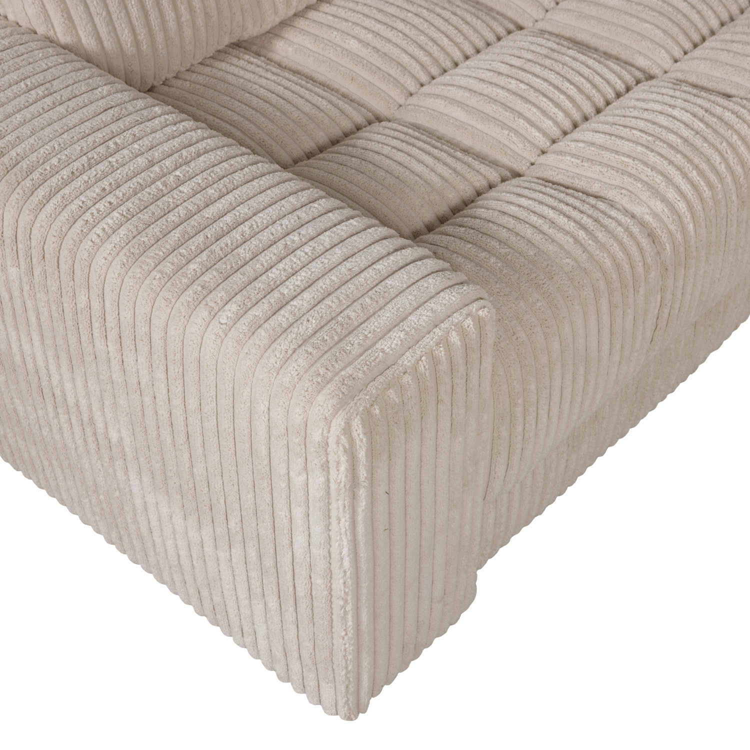 Second date hoekbank links grove ribstof travertin - Afbeelding 5