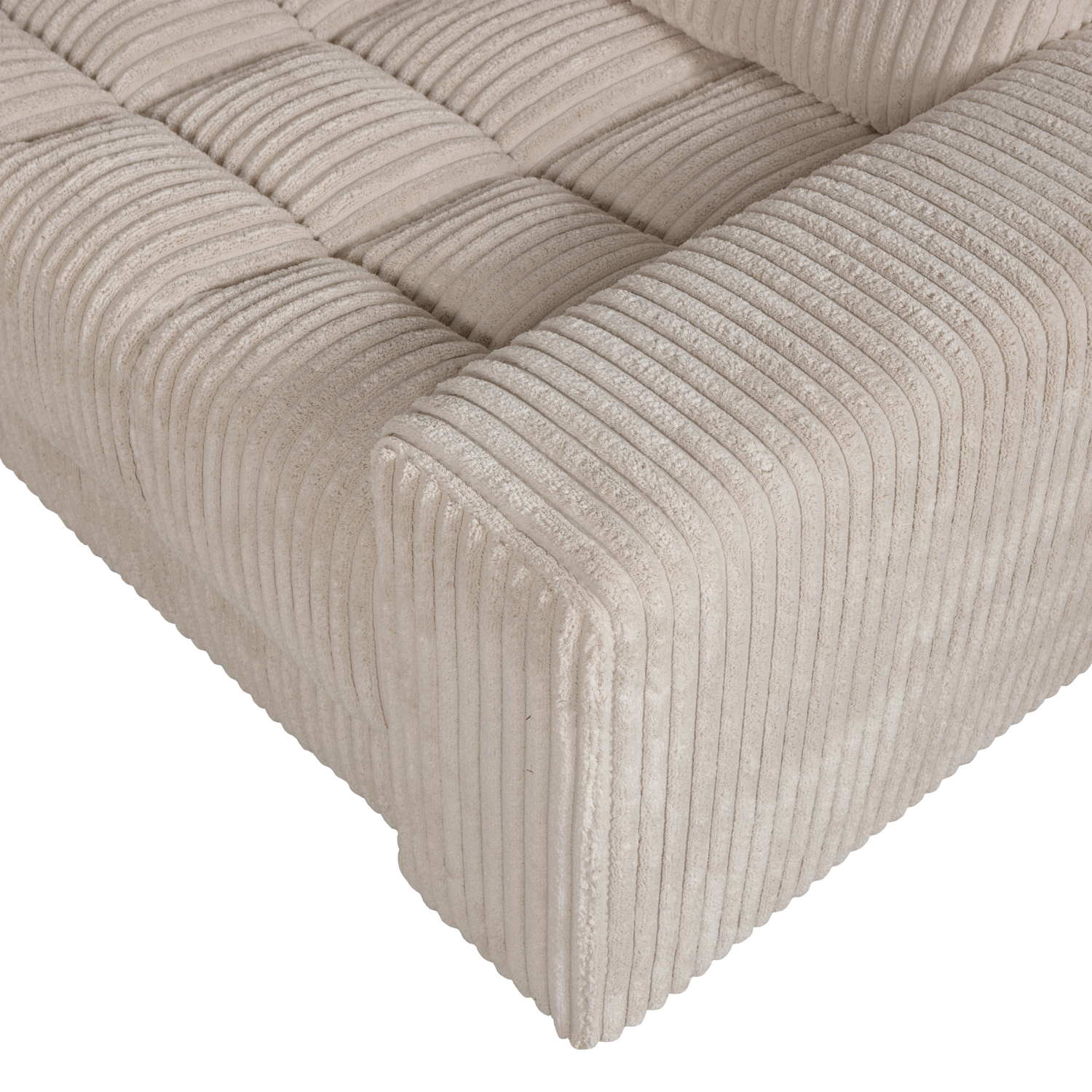 Second date hoekbank rechts grove ribstof travertin - Afbeelding 5