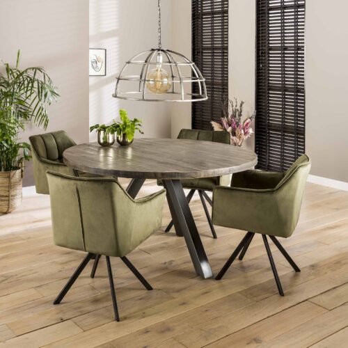 Draaibare Eetkamerstoel Raster Velvet – Groen - Afbeelding 6